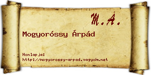Mogyoróssy Árpád névjegykártya