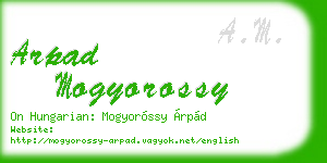 arpad mogyorossy business card