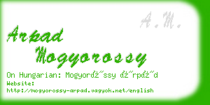 arpad mogyorossy business card